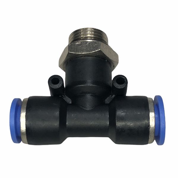 Conexão Pneumatica Tee Central Fluir 10mm x Rosca 3/8 BSP 