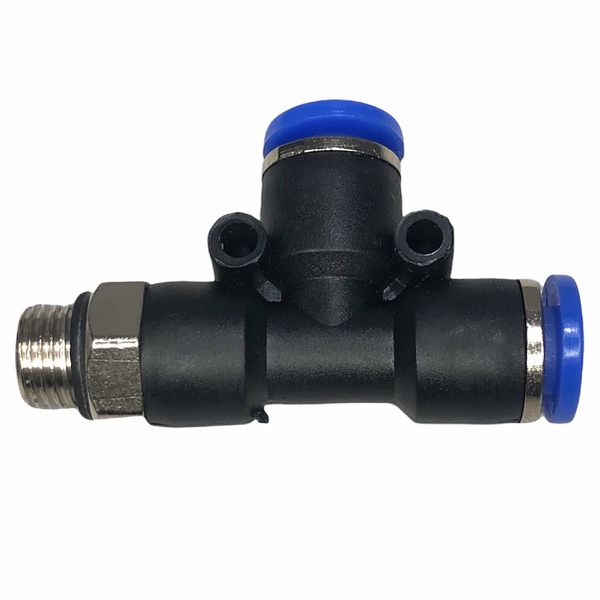 Conexão Pneumatica Tee Lateral Fluir Tubo 06mm x Rosca 1/8 BSP