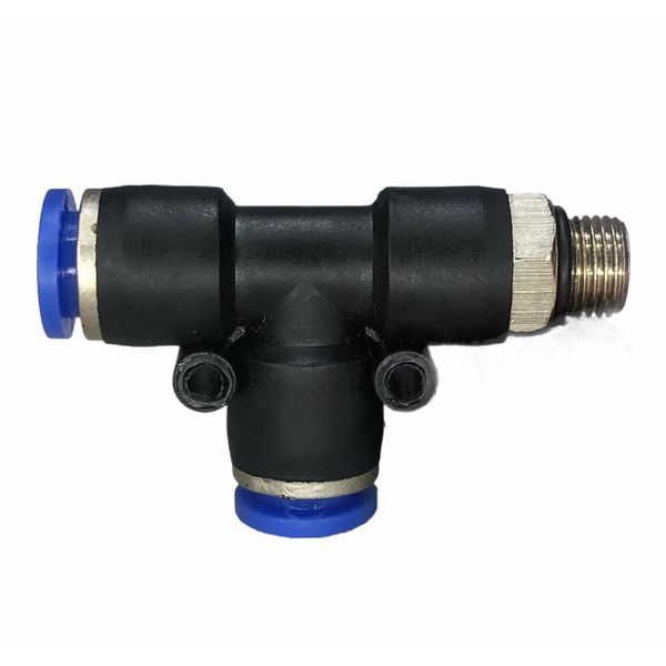 Conexão Pneumatica Tee Lateral Fluir Tubo 08mm x Rosca 1/8 BSP 