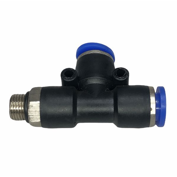 Conexão Pneumatica Tee Lateral Fluir Tubo 08mm x Rosca 1/8 BSP 