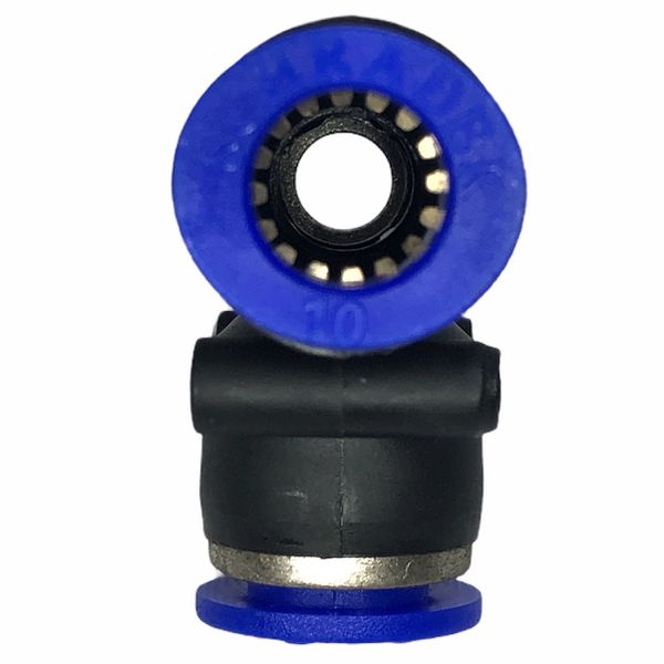 Conexão Pneumatica Tee Lateral Fluir Tubo 10mm x Rosca 1/4 BSP 