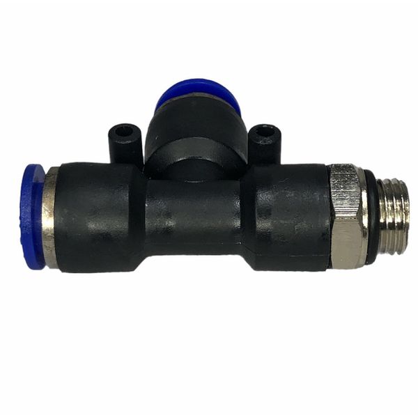 Conexão Pneumatica Tee Lateral Fluir Tubo 10mm x Rosca 1/4 BSP 