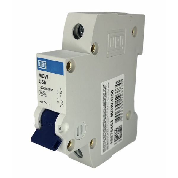 Disjuntor Unipolar Weg Din 50a 3ka Curva C MDW-C50