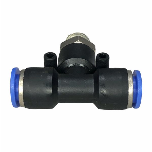 Conexão Pneumatica Tee Central Fluir Tubo 3/8" x Rosca 1/4" NPT 