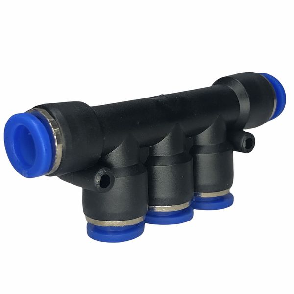 Conexão Pneumatica Distribuidor Fluir Tubo 06mm 1E/4S Plastica 