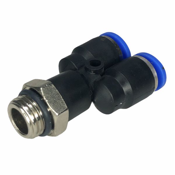 Conexão Pneumatica União Y Fluir Tubo 08mm x Rosca 1/4 BSP 