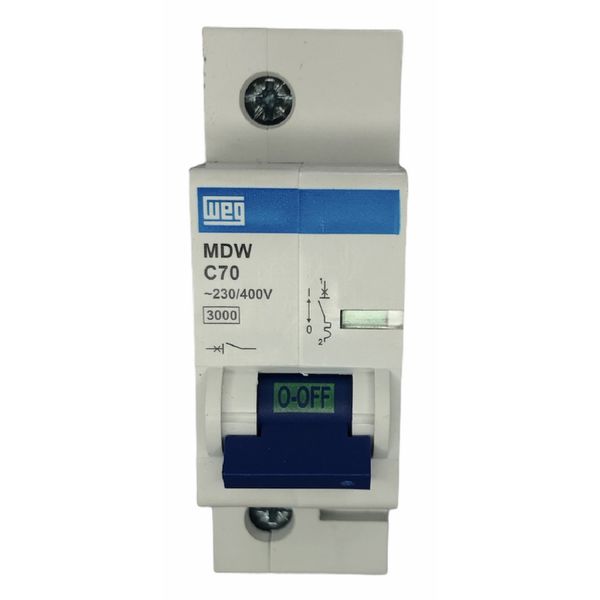 Disjuntor Unipolar Weg Din 70a 3ka Curva C MDW-C70