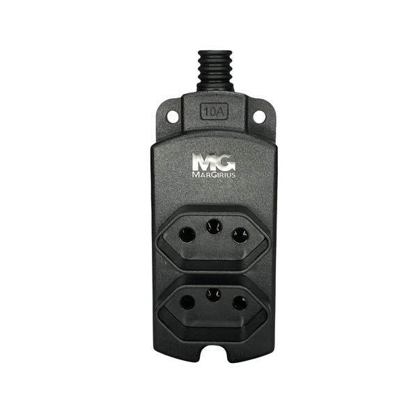 Tomada Múltipla 2 Tomadas 2P+T 10A Preto- Margirius