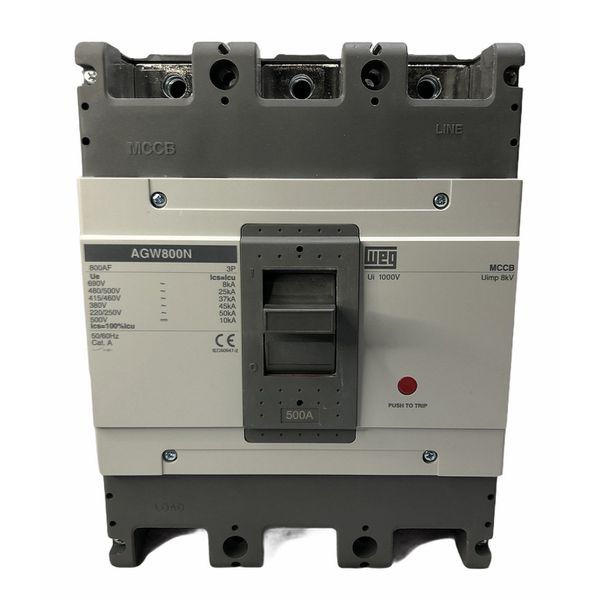 Disjuntor Caixa Moldada 500a Weg Agw800n-dx500-3 (50ka 220v)