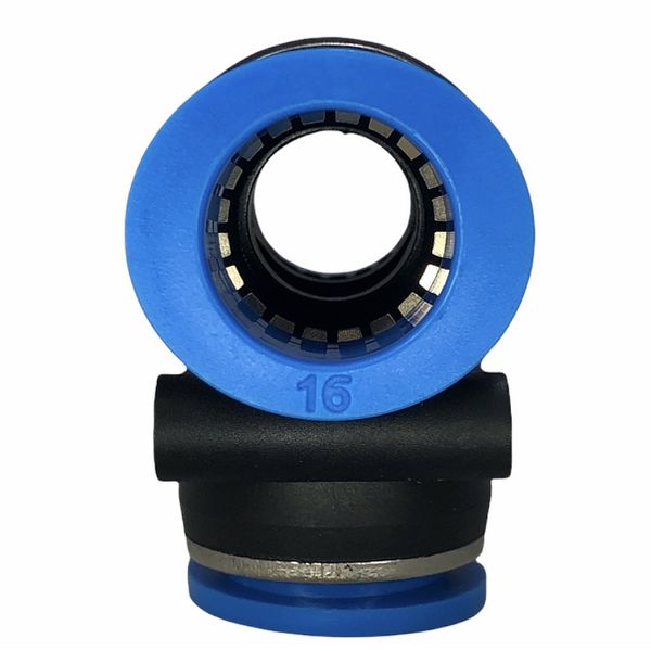 Conexão Pneumatica União Tee Fluir 16mm plastica Engate Rapido