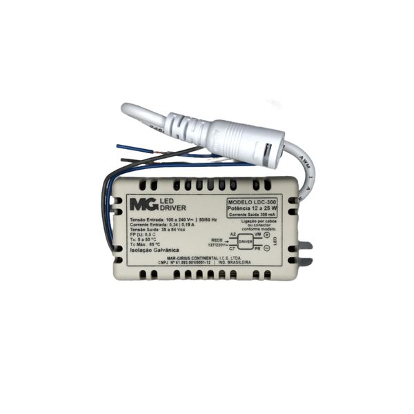 Led Driver 12-25W Isolado LDC300-Margirius 