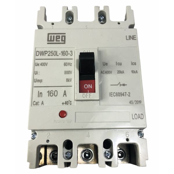 Disjuntor Caixa Moldada 160A Weg DWP250L-160-3 (20KA 38/4150V)