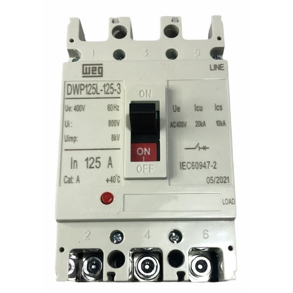 Disjuntor Caixa Moldada 125A Weg DWP125L-125-3 (20KA 38/4150V)
