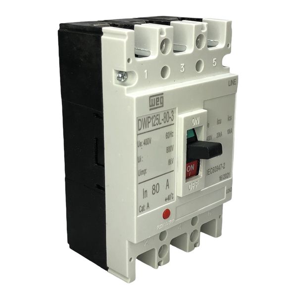 Disjuntor Caixa Moldada 80A Weg DWP125L-80-3 (20KA 38/4150V)