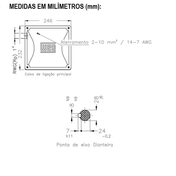 Motor Monofásico 5Cv 2P 3600 Rpm 220/440V Carcaça 112S W22