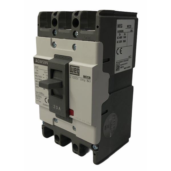 Disjuntor Caixa Moldada 20a Weg Agw50n-dx20-3 (30ka 220v)