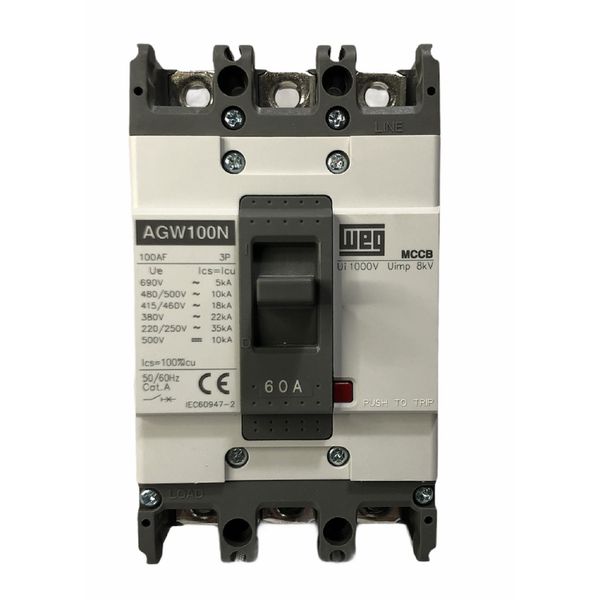 Disjuntor Caixa Moldada 60a Weg Agw100n-dx60-3 (35ka 220v)
