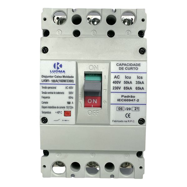 Disjuntor Caixa Moldada 160A 220-85KA/400-50KA Lukma