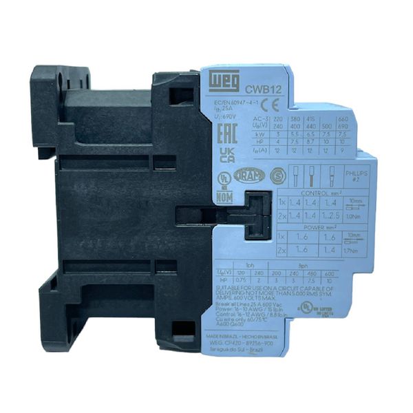 Contator Tripolar 12a Weg Cwb12 110vca 1na+1nf