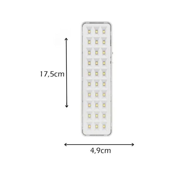 Luminaria De Emergência Slim Segurimax 30 Leds 70/100 Lumens Bivolt
