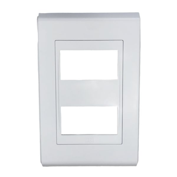 Placa 4x2 2 Posições Refinatto Weg Style Branca C/ Fundo Branco