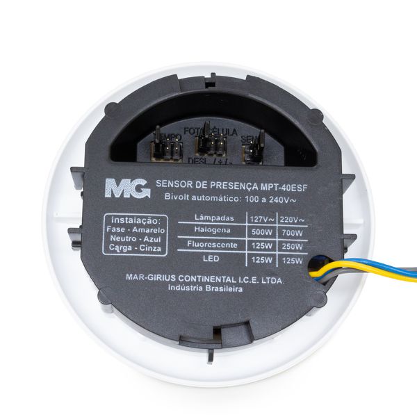 Sensor De Presença Teto Embutir/Sobrepor MPT-40ESF- Margirius