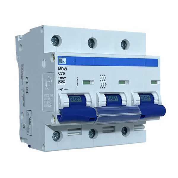 Disjuntor Trifasico Weg Din 70a Curva C 440vca 3ka Mdw-c70-3
