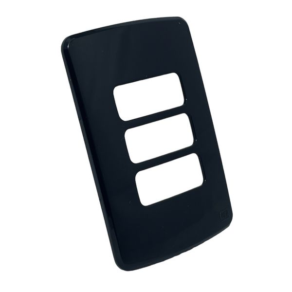 Placa 4X2 de 3 Posições Compose Preto S/ Suporte 13207604