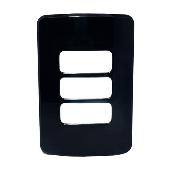 Placa 4X2 de 3 Posições Compose Preto S/ Suporte 13207604