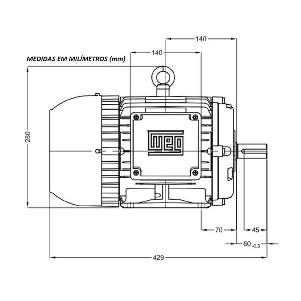 Motor Trifásico Weg 7.5CV 4 Polos 220/380V W22 IR3 