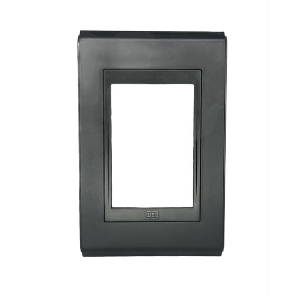 Placa 4x2 3 Posições Refinatto Weg Style Preta C/ Fundo Preto