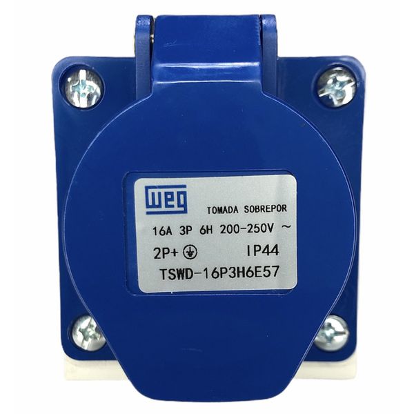 Tomada Sobrepor 2P+T 16A 6Horas 200-250V Azul Standard Weg