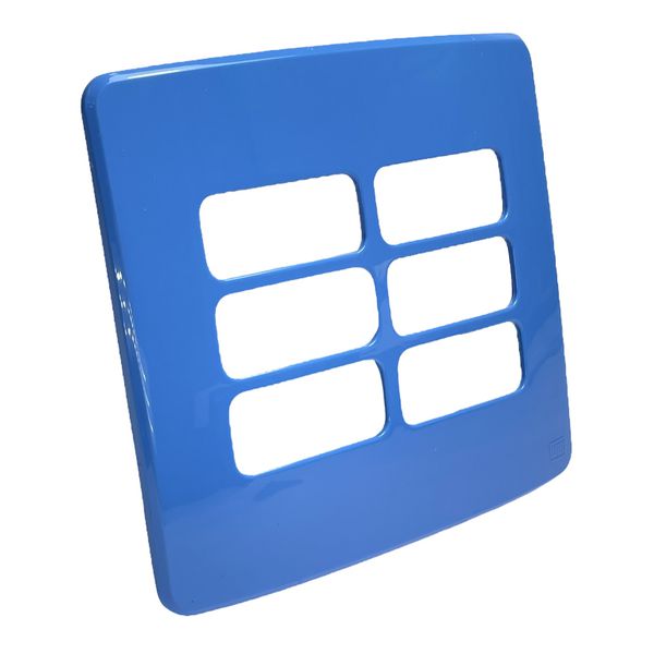 Placa 4X4 6 Posições Compose Azul S/ Suporte 13208258