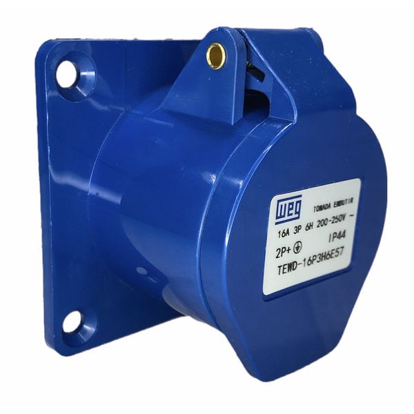 Tomada Embutir Industrial 2p+t 16a 6horas 200-250v Azul Weg