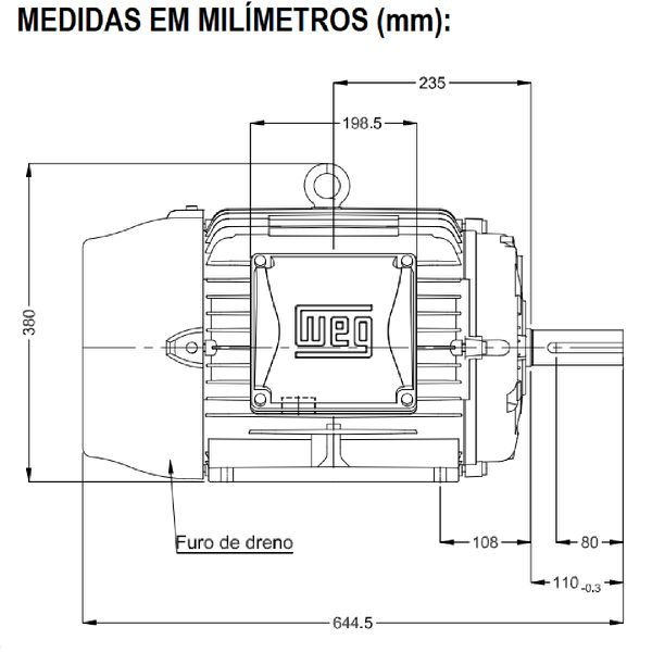 Motor Trifásico 25Cv 4P 1800 Rpm 220/380/440V Carcaça 160L W22