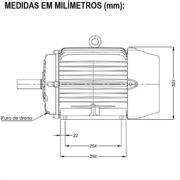 Motor Trifásico 25Cv 4P 1800 Rpm 220/380/440V Carcaça 160L W22