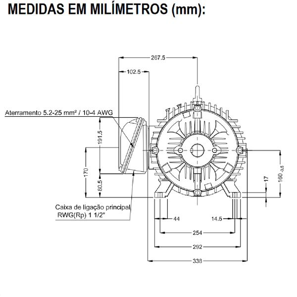 Motor Trifásico 25Cv 4P 1800 Rpm 220/380/440V Carcaça 160L W22