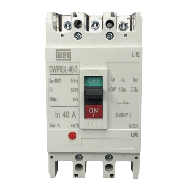 Disjuntor Caixa Moldada 40A Weg DWP63L-40-3 (15KA 38/4150V)