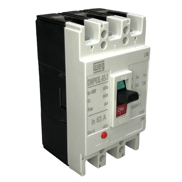 Disjuntor Caixa Moldada 63A Weg DWP63L-63-3 (15KA 38/4150V)
