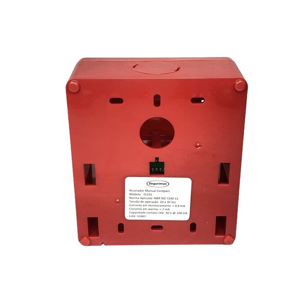 Acionador Manual De Incêndio Endereçavel Segurimax Compact 20 a 30 Vcc