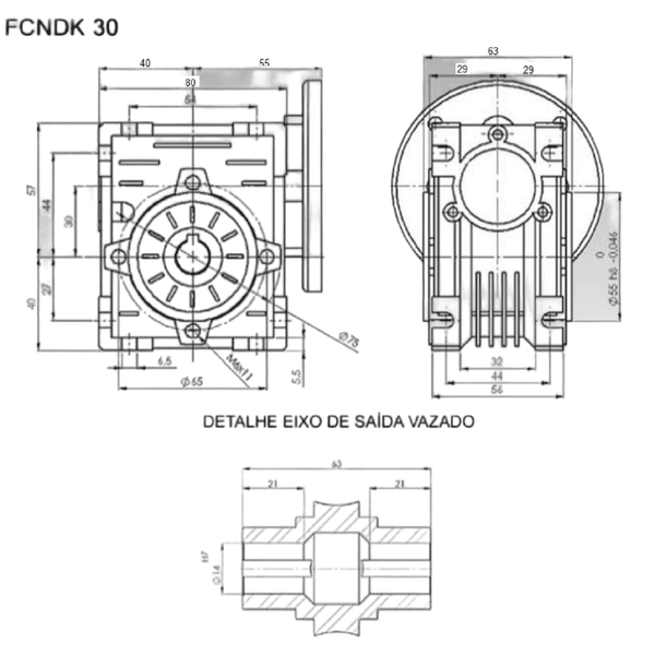 Redutor De Velocidade 1/40 Coroa S/ Fim Acionac Fcndk30