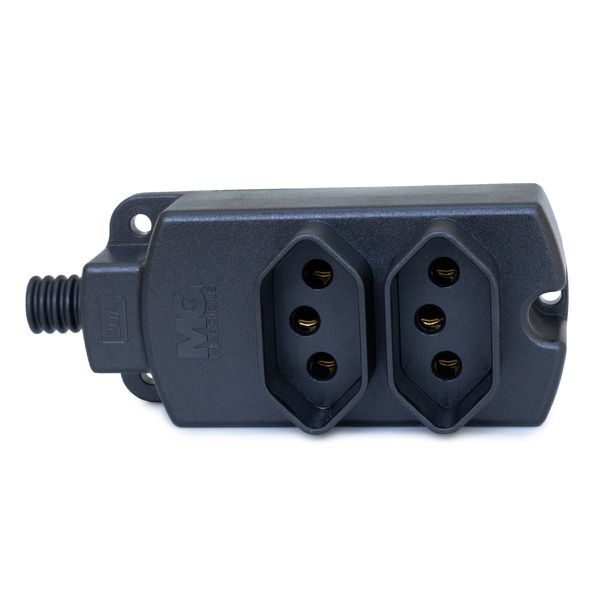 Tomada Múltipla 2 Tomadas 2P+T 20A Preto- Margirius