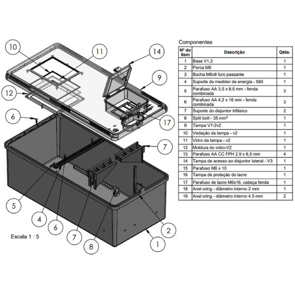 Caixa De Luz Padrão Lateral Monofásica/Bifásica/Trifásica