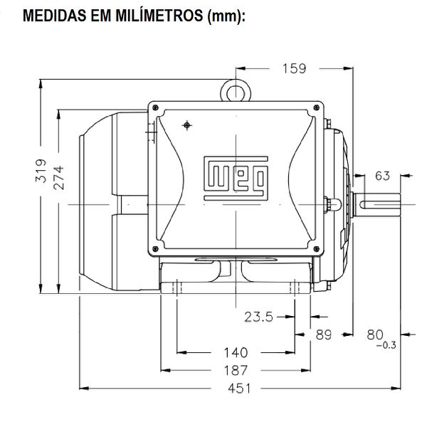 Motor Monofásico 5Cv 4P 3600 Rpm 220/440V Carcaça 132S W22