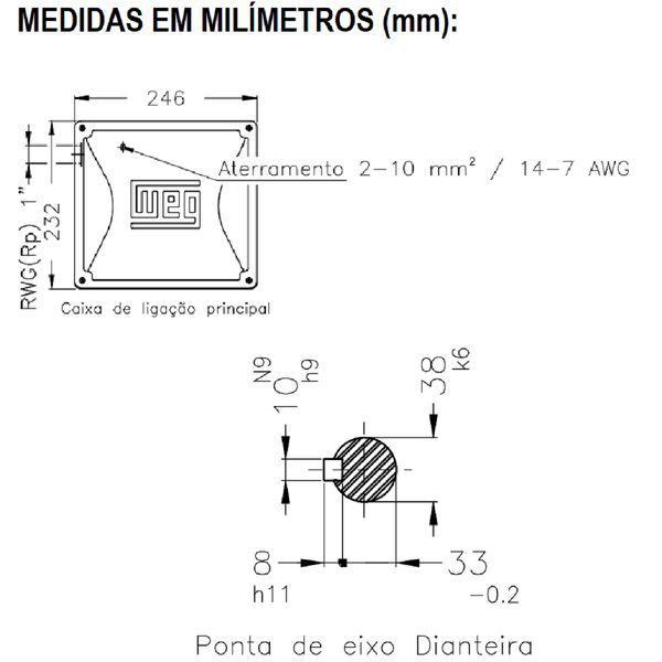 Motor Monofásico 5Cv 4P 3600 Rpm 220/440V Carcaça 132S W22