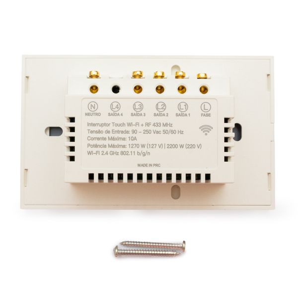 Interruptor Inteligente Touch Wi-Fi 3Botão Led Bivolt Weg 
