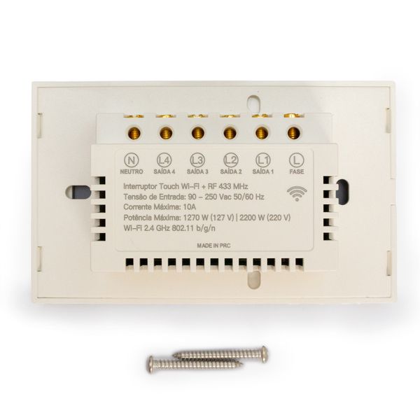 Interruptor Inteligente Touch Wi-Fi 4 botões Led Bivolt Weg