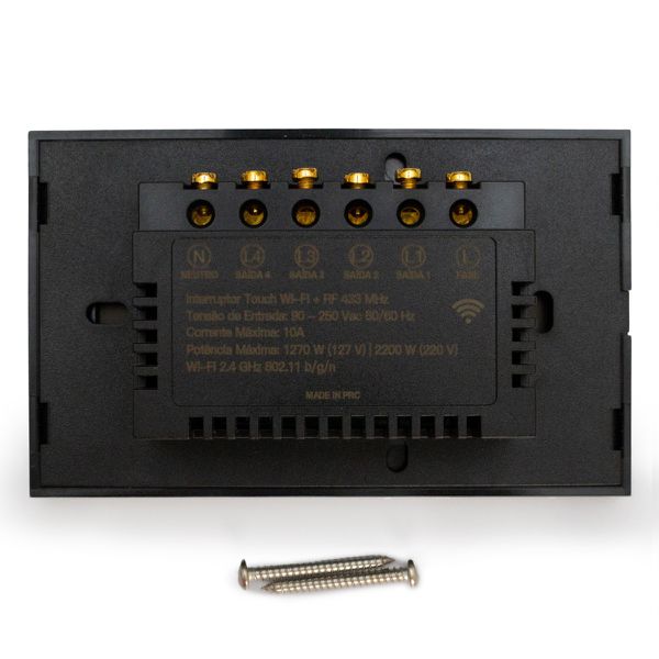 Interruptor Inteligente Touch Wi-Fi 4 botões Led Bivolt Weg