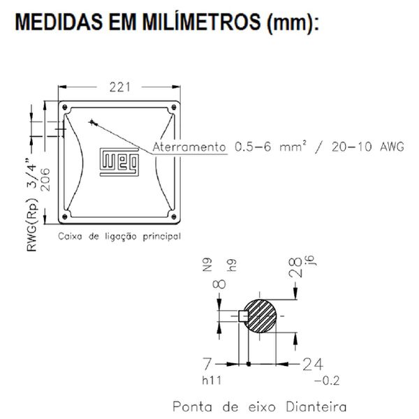 Motor Monofásico 3Cv 2P 220/440V Carcaça 100L 60Hz 3600 Rpm