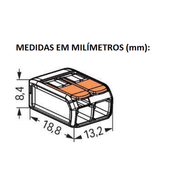 Kit 10 Conector Wago Para Emenda 2 Vias 32A 221-412 Wago